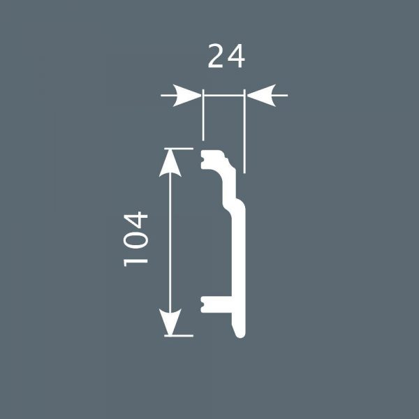 Плинтус Cosca PX003, 102х24, 2000 мм, экополимер
