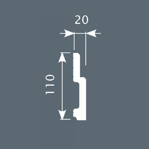 Плинтус Cosca PX010, 110х20, 2000 мм, экополимер