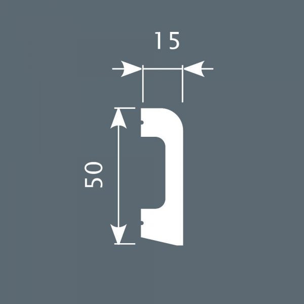 Плинтус Cosca PX013, 50х15, 2000 мм, экополимер