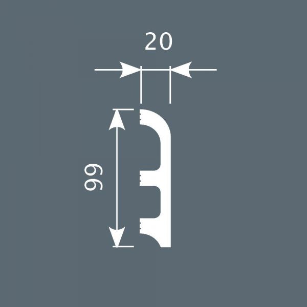 Плинтус Cosca PX014, 99х20, 2000 мм, экополимер