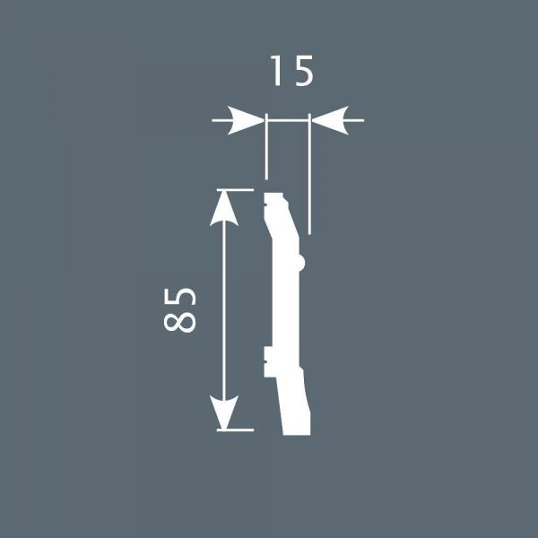 Плинтус Cosca PX020, 85х15, 2000 мм, экополимер