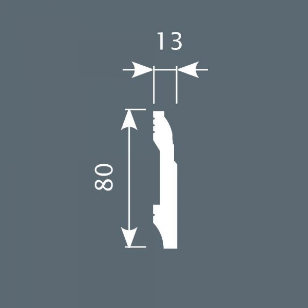 Плинтус Cosca PX021, 80х13, 2000 мм, экополимер