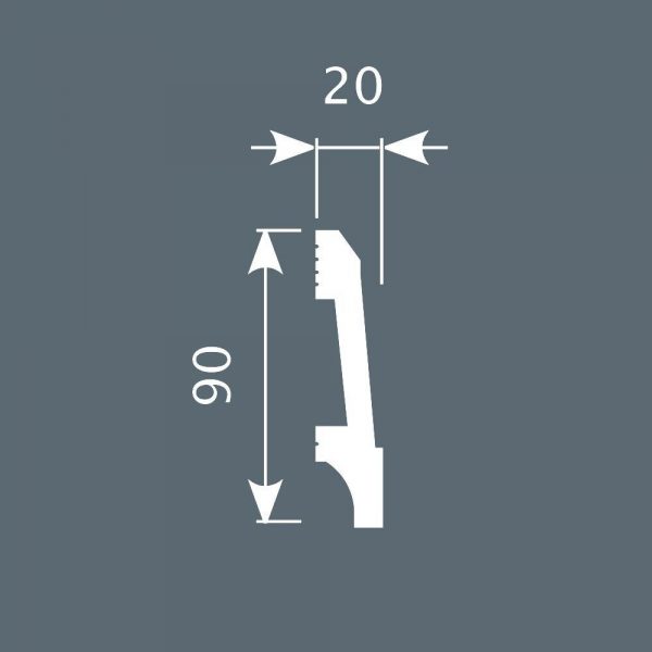 Плинтус Cosca PX023, 90х20, 2000 мм, экополимер