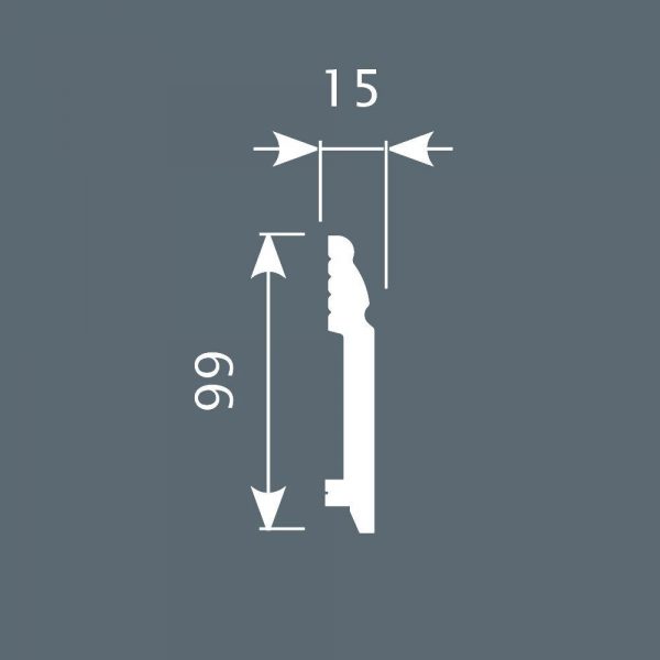 Плинтус Cosca PX027, 99х15, 2000 мм, экополимер