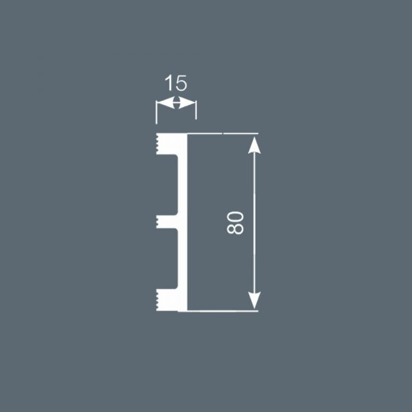 Плинтус Cosca PX048, 80х15, 2000 мм, экополимер