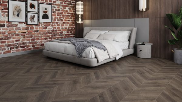 Кварц-виниловая плитка Chevron Alpine LVT Дуб Антарес ECO 20-9