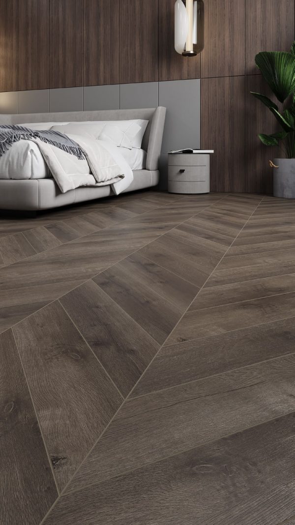 Кварц-виниловая плитка Chevron Alpine LVT Дуб Антарес ECO 20-9