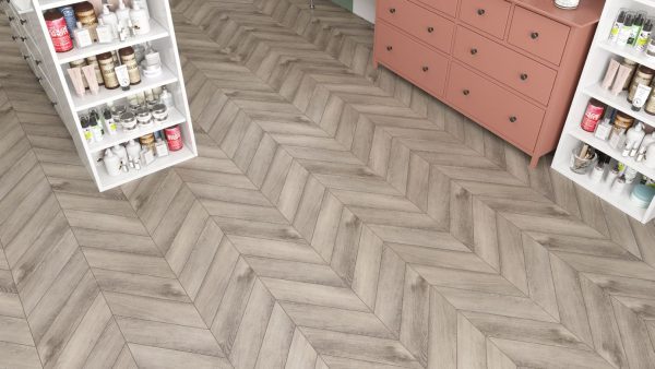 Кварц-виниловая плитка Chevron Alpine LVT Дуб Исида ECO 20-8