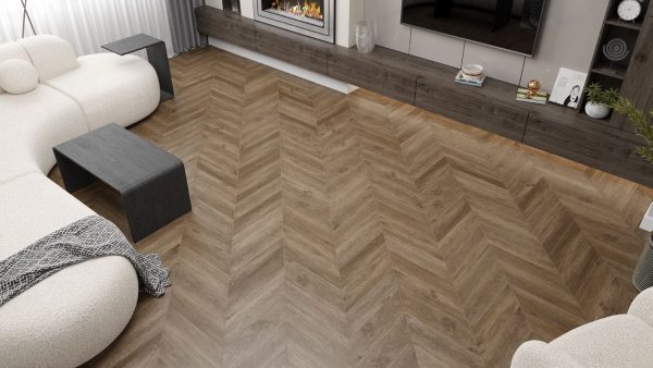 Кварц-виниловая плитка Chevron Alpine LVT Макадамия ECO 20-5