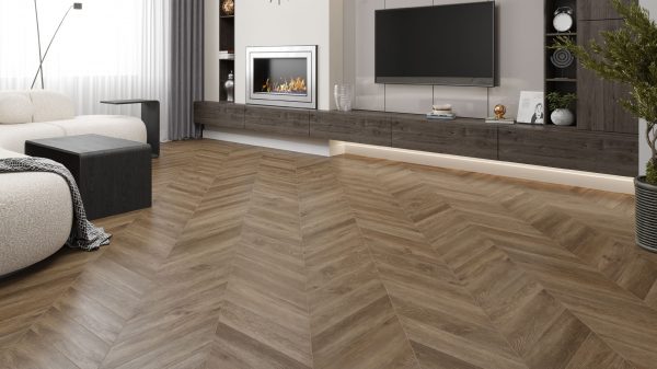 Кварц-виниловая плитка Chevron Alpine LVT Макадамия ECO 20-5