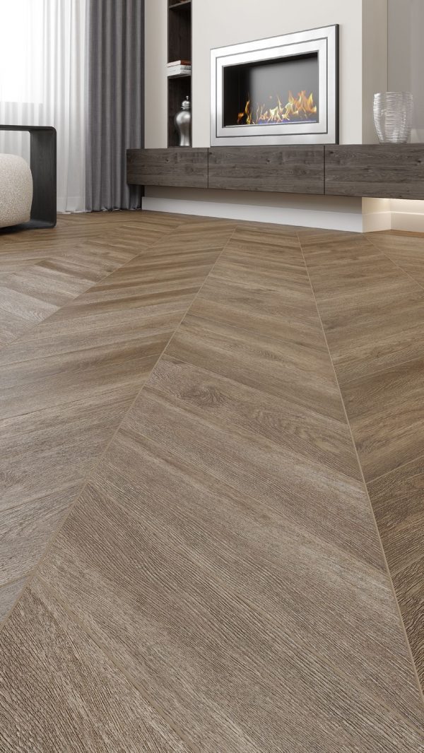 Кварц-виниловая плитка Chevron Alpine LVT Макадамия ECO 20-5