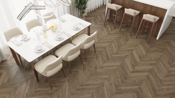 Кварц-виниловая плитка Chevron Alpine LVT Дуб Насыщенный ECO 20-4