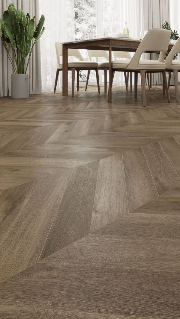 Кварц-виниловая плитка Chevron Alpine LVT Дуб Насыщенный ECO 20-4