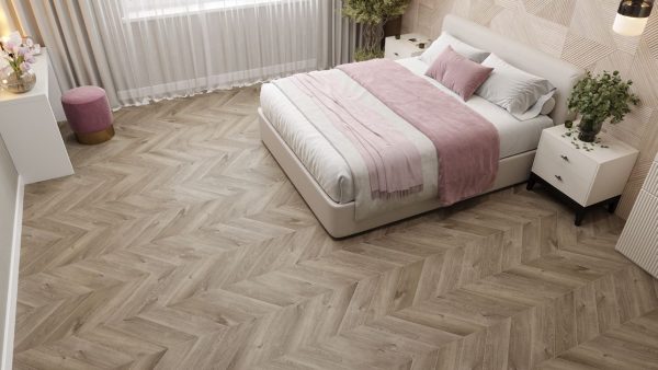 Кварц-виниловая плитка Chevron Alpine LVT Дуб Натуральный ECO 20-3