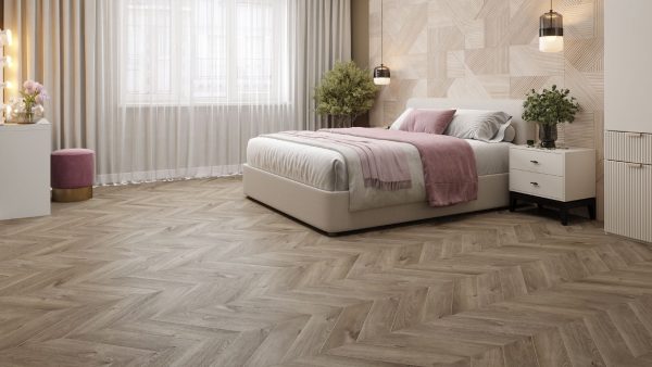 Кварц-виниловая плитка Chevron Alpine LVT Дуб Натуральный ECO 20-3