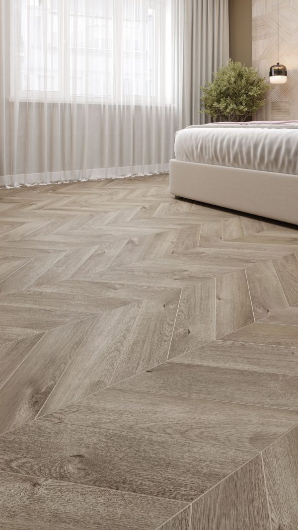 Кварц-виниловая плитка Chevron Alpine LVT Дуб Натуральный ECO 20-3