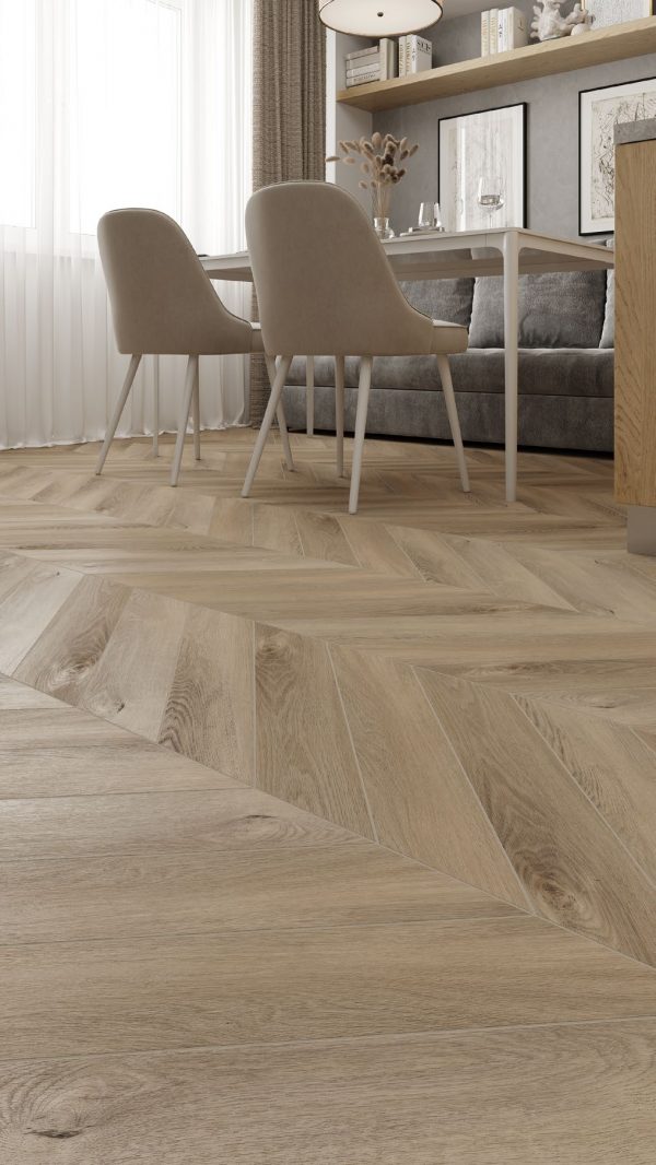 Кварц-виниловая плитка Chevron Alpine LVT Дуб Синистра ECO 20-6