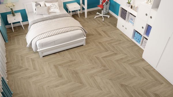 Кварц-виниловая плитка Chevron Alpine LVT Дуб Ваниль Селект ECO 20-2